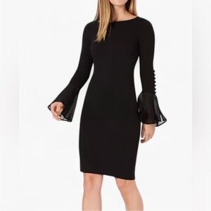 Calvin Klein Black Long Sleeve Cocktail Dress